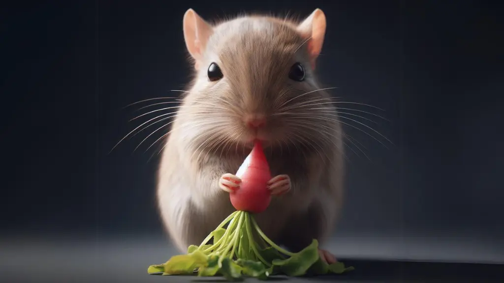 A gerble eating a radish for the article Can Gerbils Eat Radishes