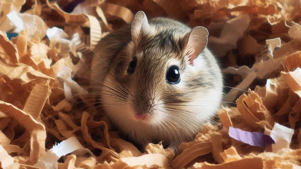 Best Gerbil Substrate 1 A gerbil laying in shredded cardboard substrate. The picture is for the article; Best gerbil substrate